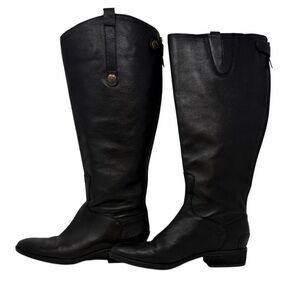 Sam Edelman Penny Black Tall Leather Riding Boots Size 7